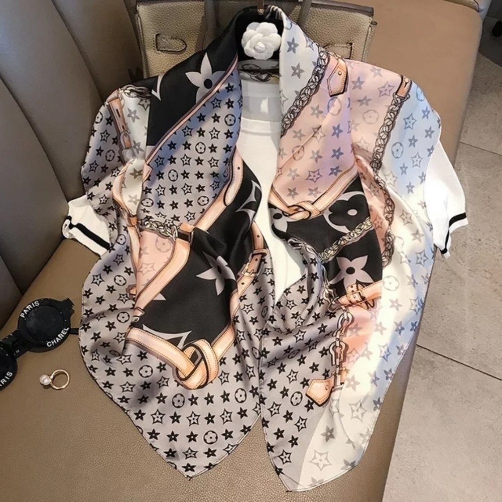 90*90cm Satin Silky Women Scarf